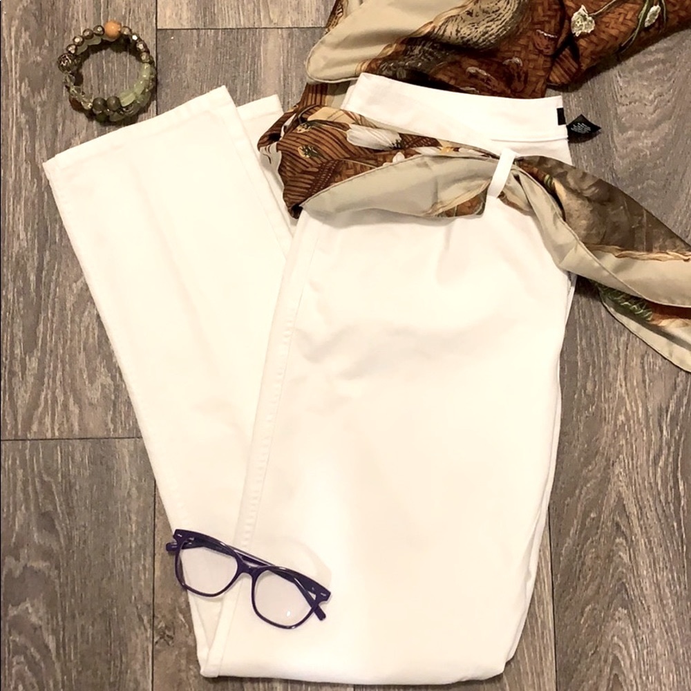 Lafayette 148 Wooster White Jeans SZ 10